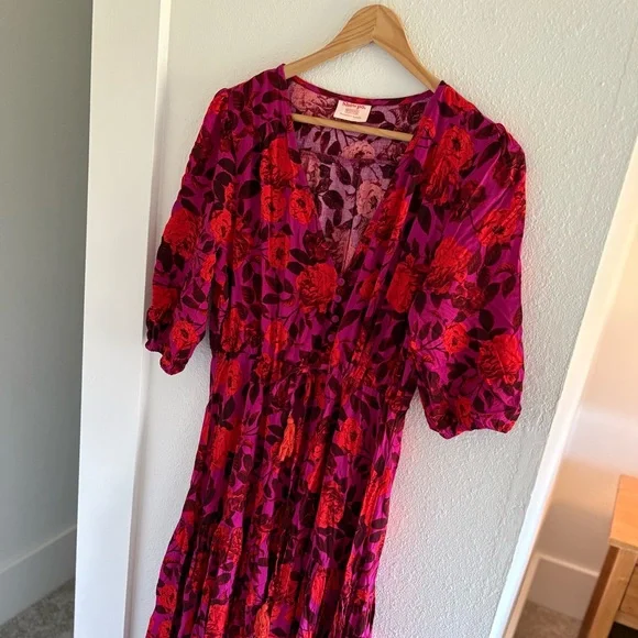 Showpo Vibrant Red and Purple Midi Dress - Picture 3 of 9